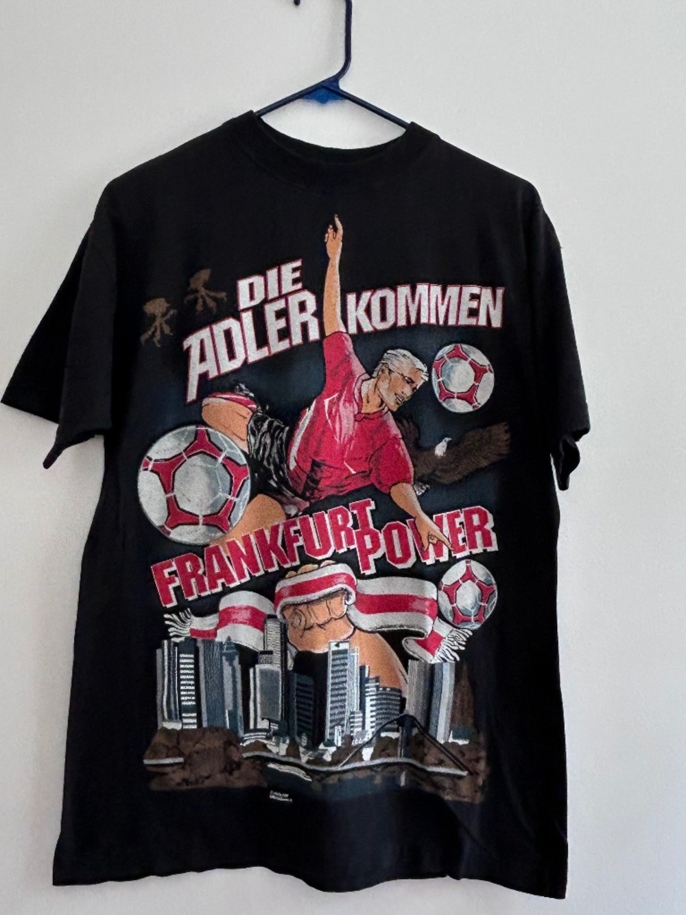 Vintage 1995 Eintracht Frankfurt T Shirt Mens M Die Adler Eagles AllOver Soccer